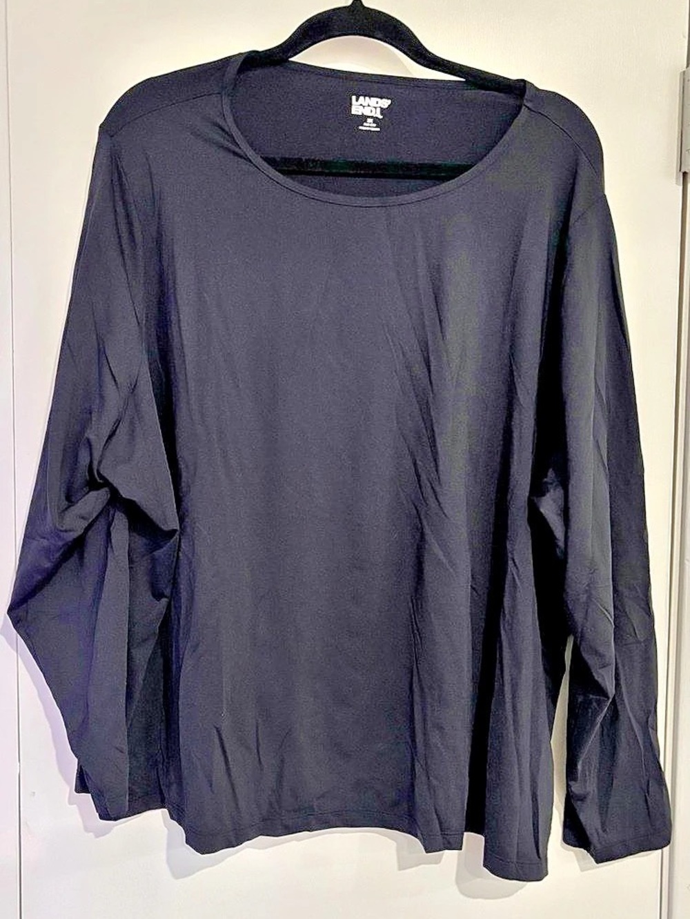 Lands' End Women's Long Sleeve Rash Guard Top in Black Size 3X Like New